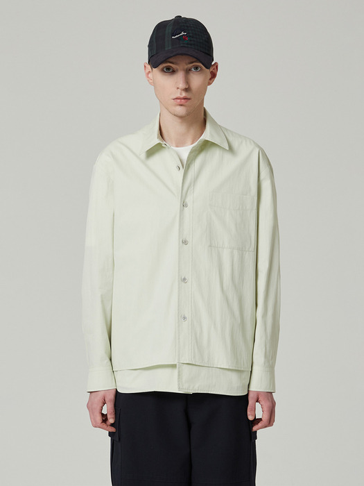 double layered shirt (semi-over)_CWSAM24104MIX