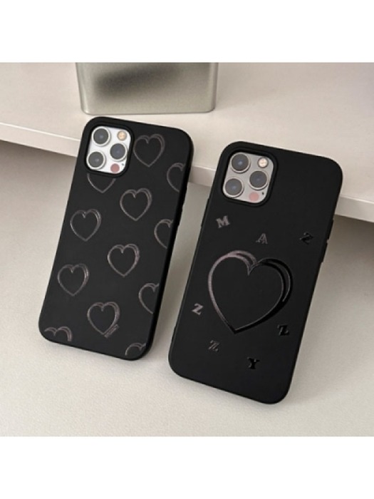 signature heart case (black)