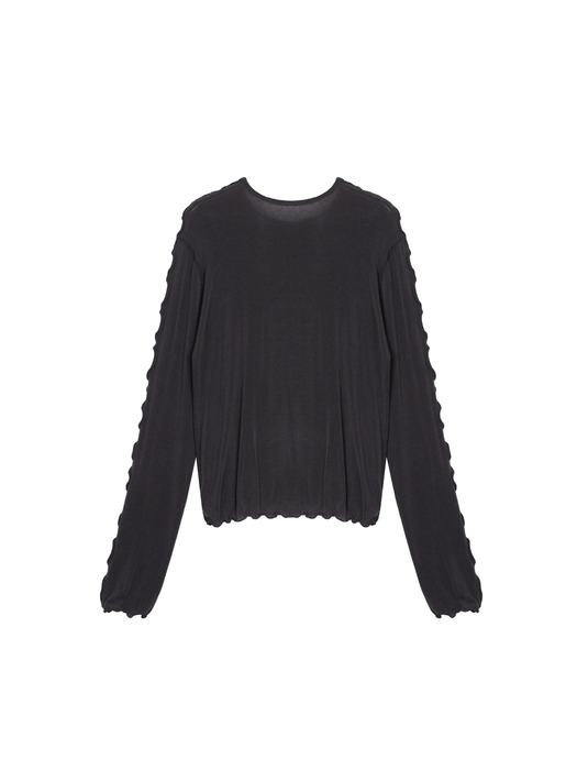 Stitch see-through long sleeve Charcoal