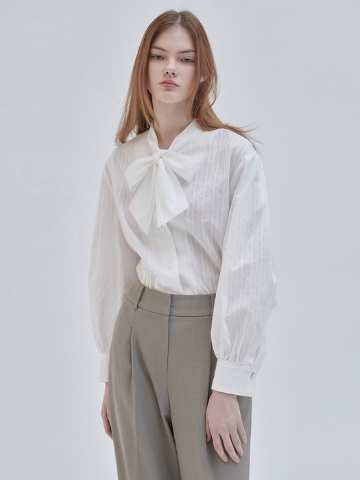 24SN tie-point blouse [WH/ST]