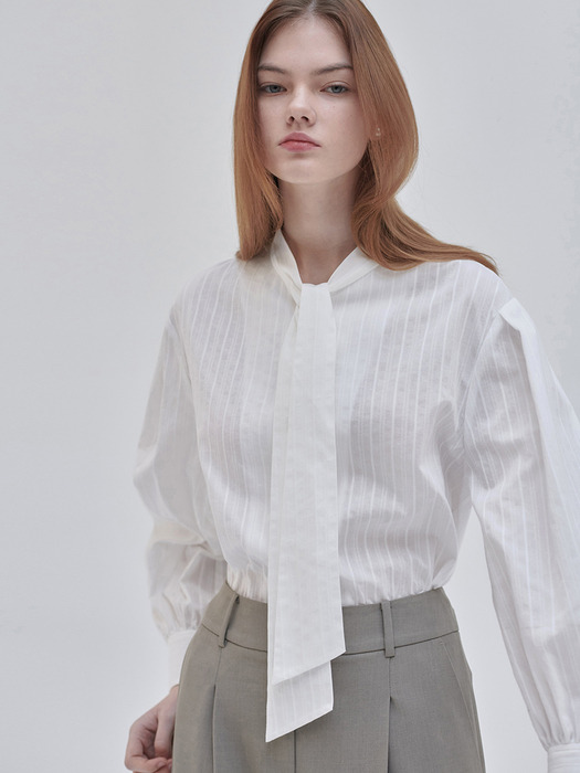 24SN tie-point blouse [WH/ST]