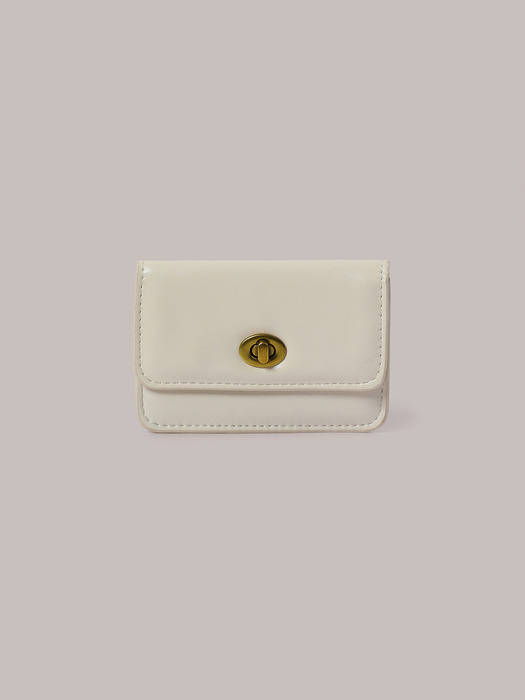 Flat Gold Wallet - Ivory