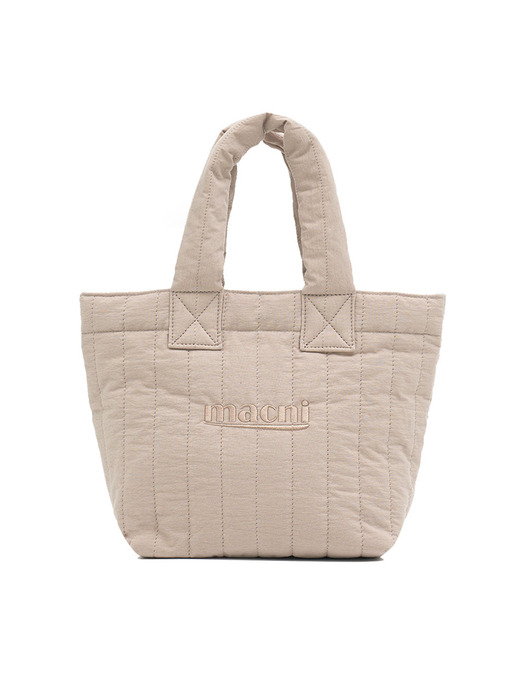 QUILTED MINI TOTE BAG_BEIGE