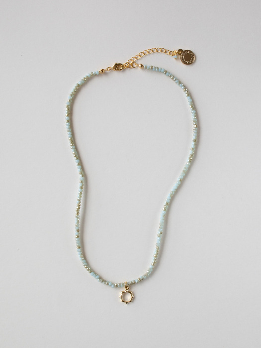 Sunshine vintage mint crystal necklace