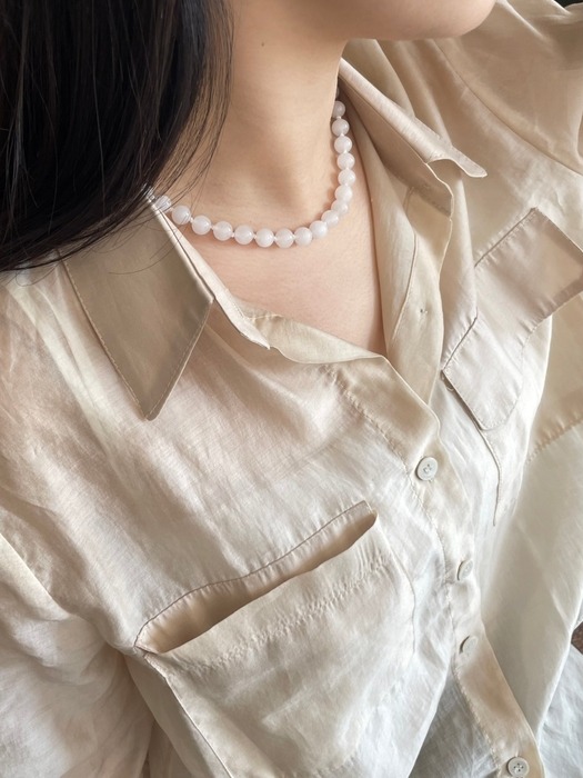 pure white stone necklace