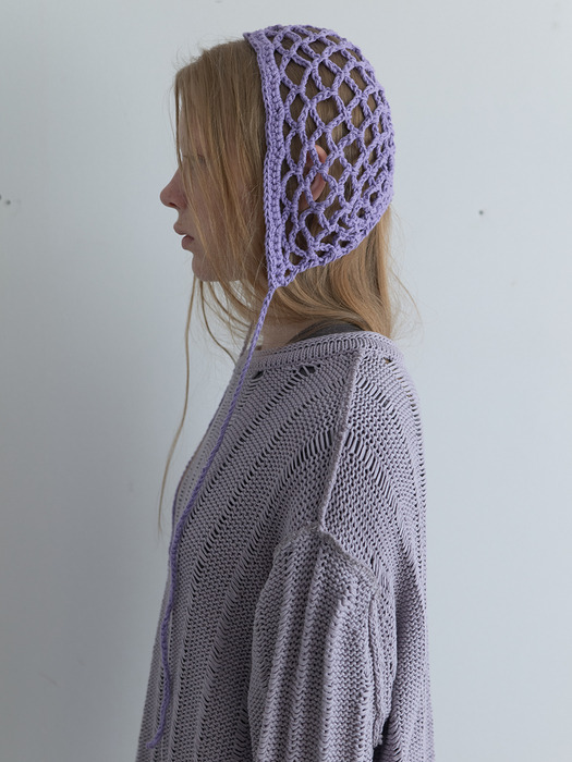 HANDMADE KNIT BONNET IN PURPLE