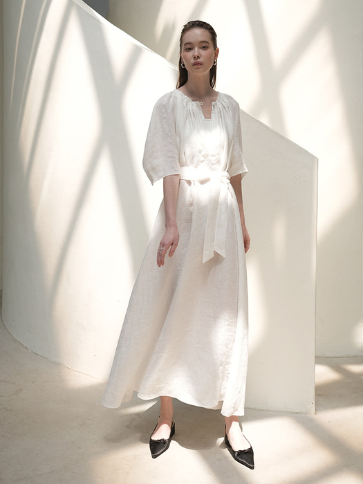 Jacquard Bellona Maxi Dress White
