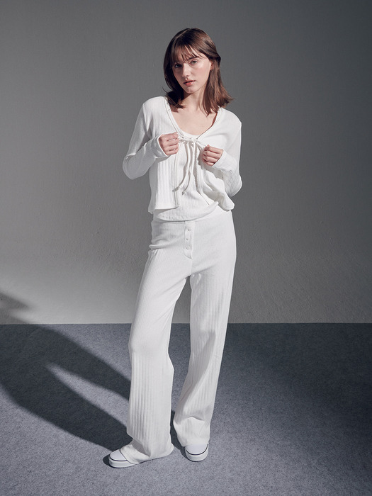 [Set] Filly Cardigan + Sleeveless + Pants_WHITE