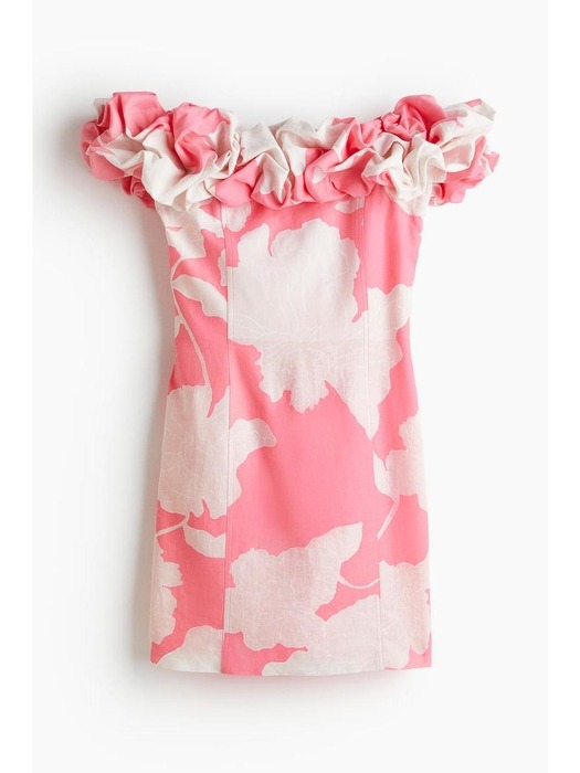 러플 오프숄더 드레스 라이트 핑크/플로럴 1226392003