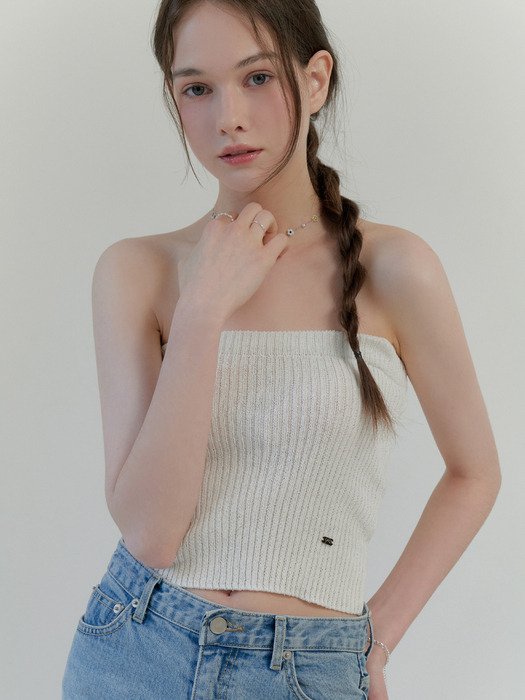 Jelly knit top_2way (ivory)