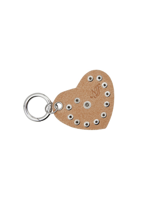 leather heart keyring-black