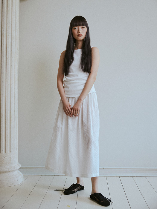 Shirring layered dress(ivory)