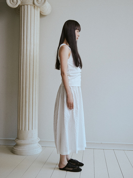 Shirring layered dress(ivory)