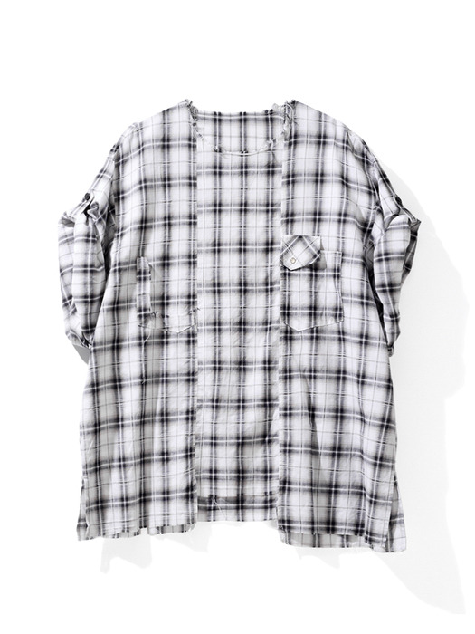 DIVIDE UNSTEADY CHECK PULLOVER_WH CHECK