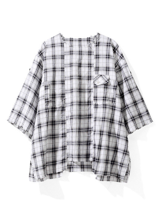 DIVIDE UNSTEADY CHECK PULLOVER_WH CHECK