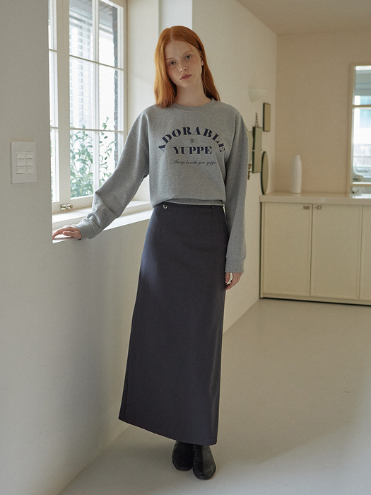 WOOL LINE SKIRT_CHARCOAL