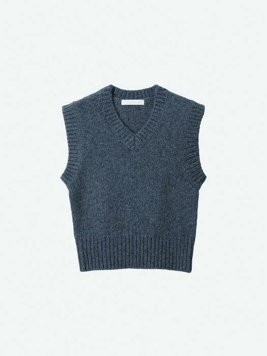 cosy knit vest_charcoal gray