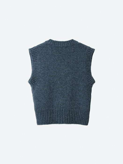 cosy knit vest_charcoal gray