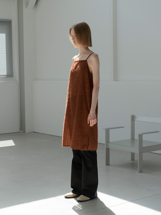 Fluffy Layered Dress_BROWN