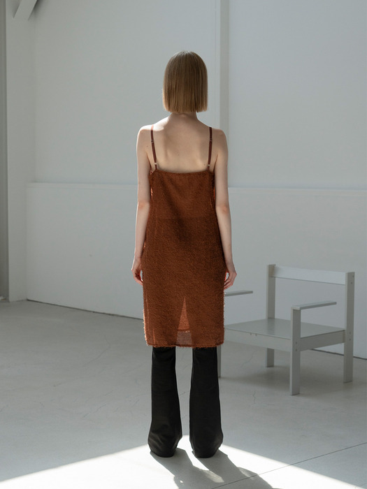 Fluffy Layered Dress_BROWN