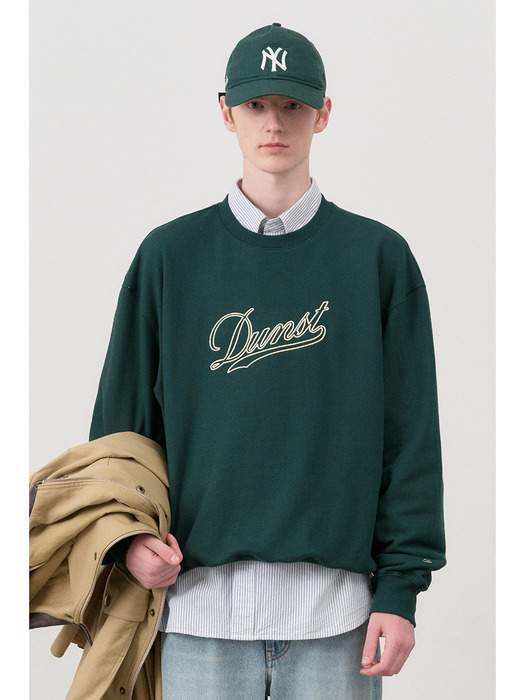 UNISEX CHAIN LOGO SWEATSHIRT DARK GREEN_M_UDTS4C110E3