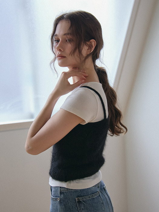 BABY ALPACA KNIT BUSTIER_BLACK