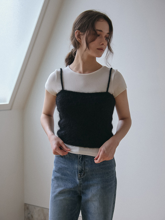 BABY ALPACA KNIT BUSTIER_BLACK