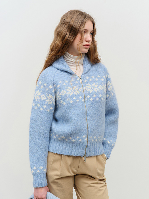 UNISEX COWICHAN CARDIGAN SOFT BLUE_UDSW4D121B1