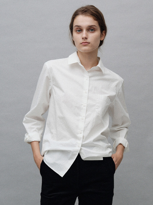 Classic standard cotton shirt (White)