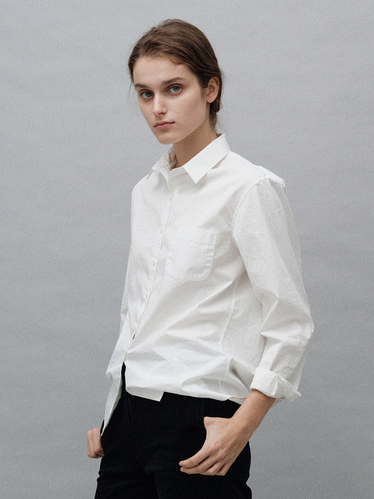 Classic standard cotton shirt (White)