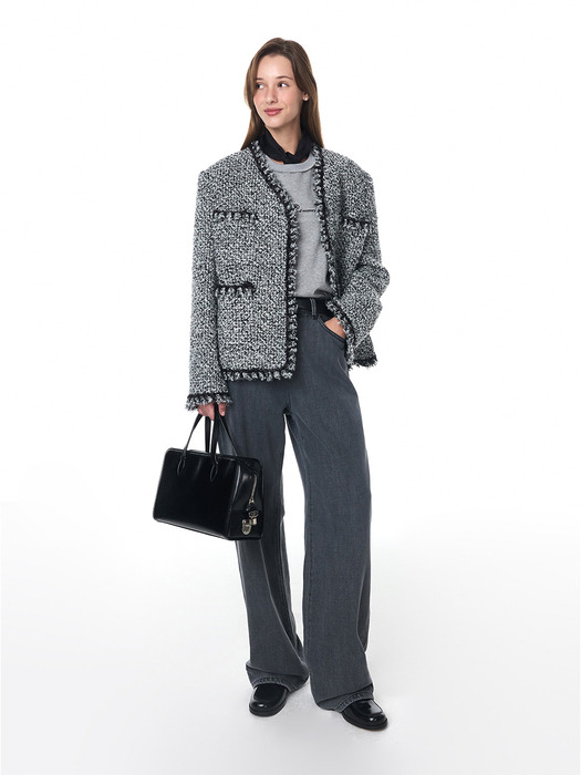 24FW ALIA TWEED JACKET (BLACK)