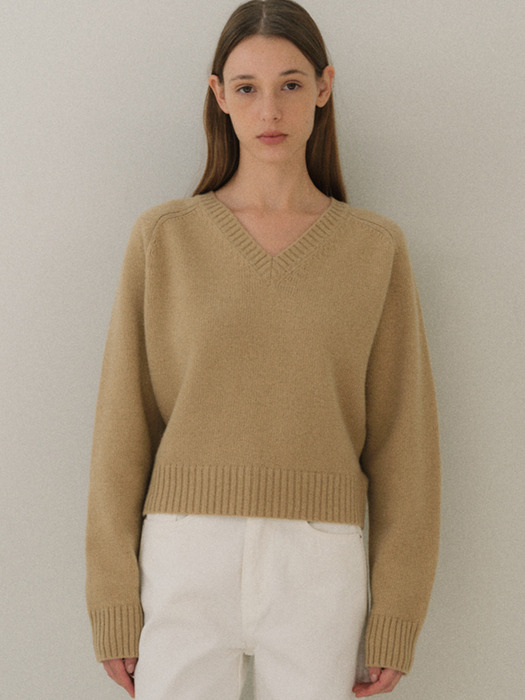 Extrafine wool v-neck knit (5colors)