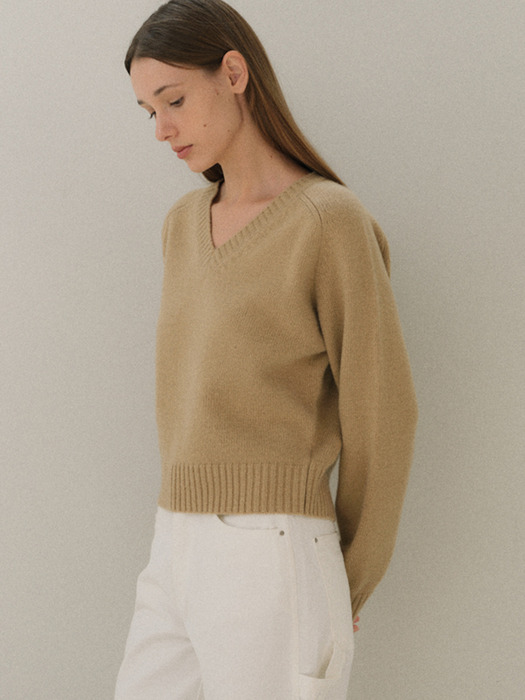 Extrafine wool v-neck knit (5colors)