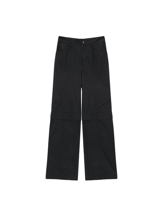 KNEE POINT TUCK WIDE PANTS IN  CHARCOAL