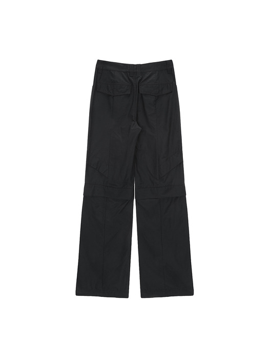 KNEE POINT TUCK WIDE PANTS IN  CHARCOAL