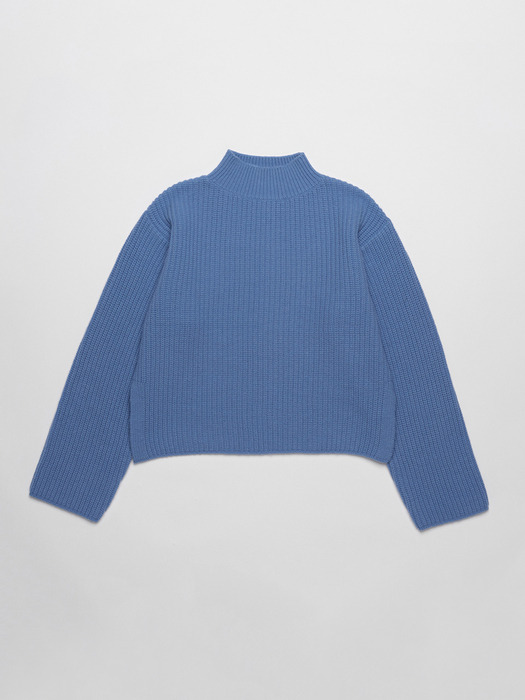 Loose fit half-neck knit Airy blue