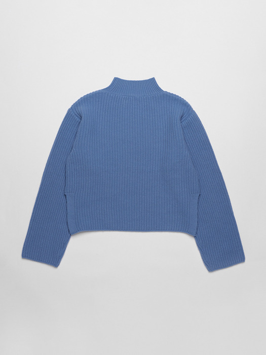 Loose fit half-neck knit Airy blue
