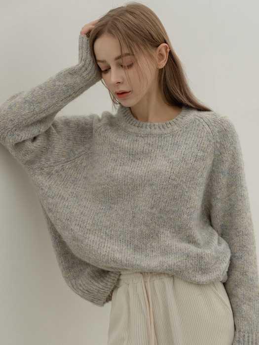 FLAT MIX KNIT PULLOVER (IVORY)