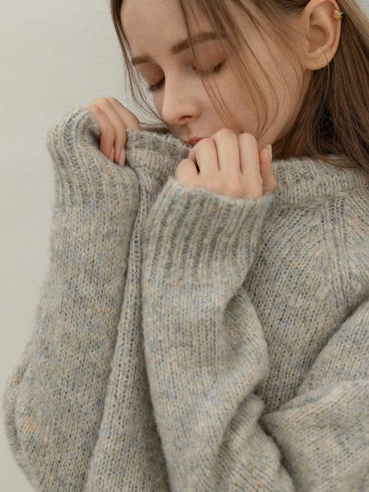 FLAT MIX KNIT PULLOVER (IVORY)