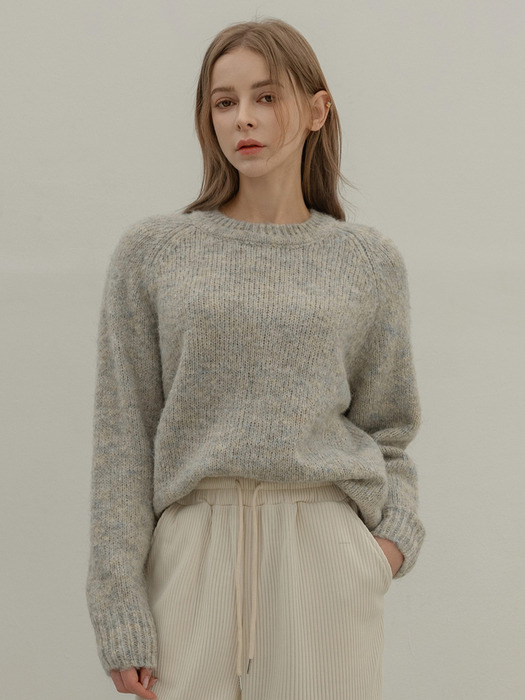 FLAT MIX KNIT PULLOVER (IVORY)