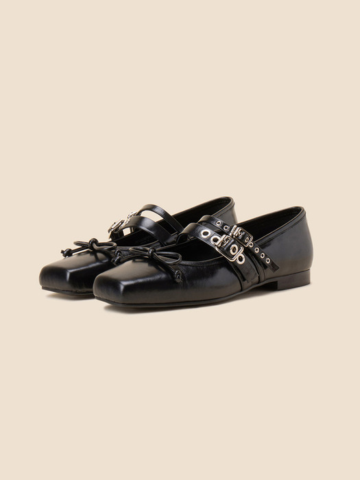 Ballerina point flats(black)_DG1DS25012BLK