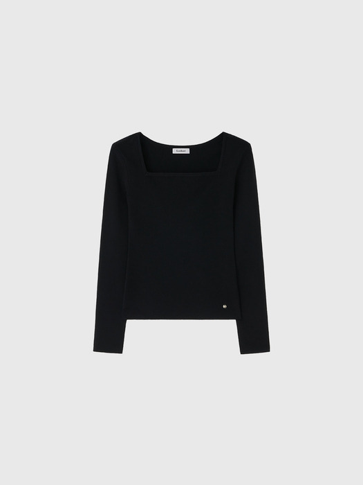다나 스퀘어 넥 슬림 니트 탑 / DANA SQUARE NECK SLIM KNIT TOP_2colors