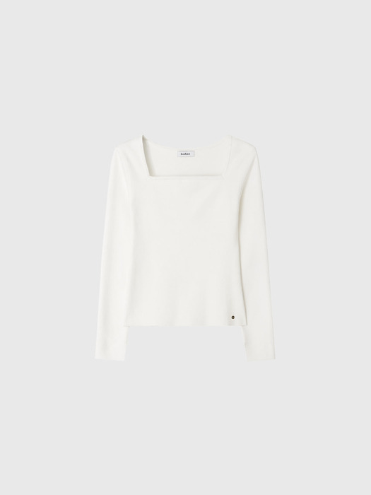 다나 스퀘어 넥 슬림 니트 탑 / DANA SQUARE NECK SLIM KNIT TOP_2colors