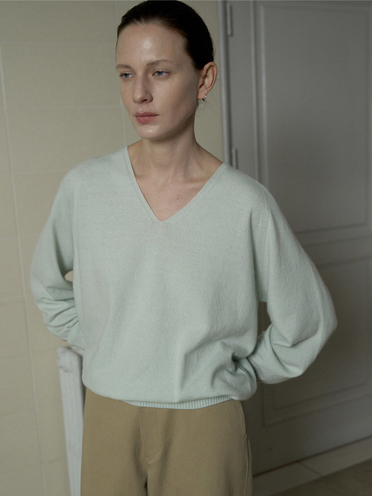 [25SS] CASH MERINO V-NECK KNIT_MINT