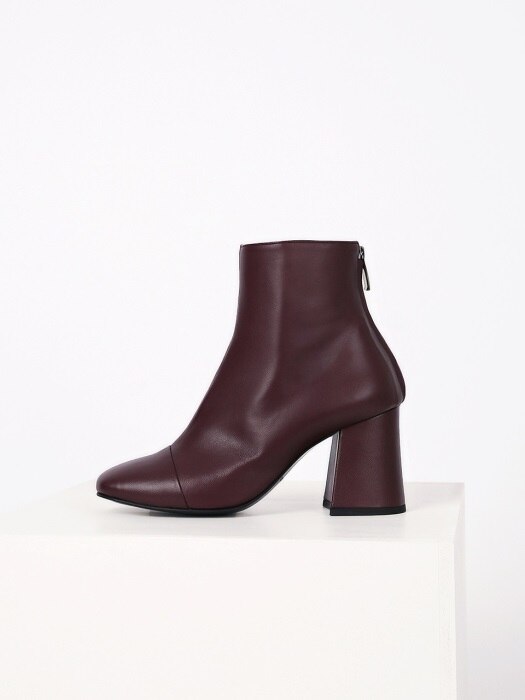 SQUARE ANKLE BOOTS - BURGUNDY