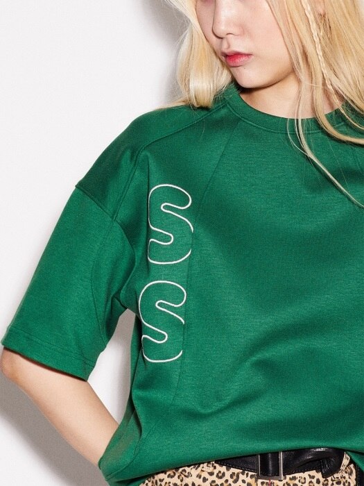 Curved Line  Short Sleeve H/ACC_Green