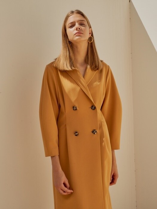 18FW DOUBLE VOLUME DRESS MUSTARD