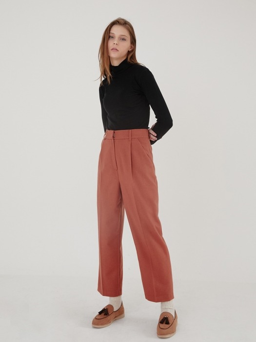CLASSIC DOUBLE SET-UP TROUSERS ORANGE BROWN