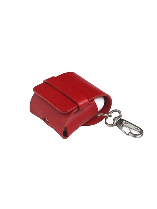 Airpods leather case [true red]