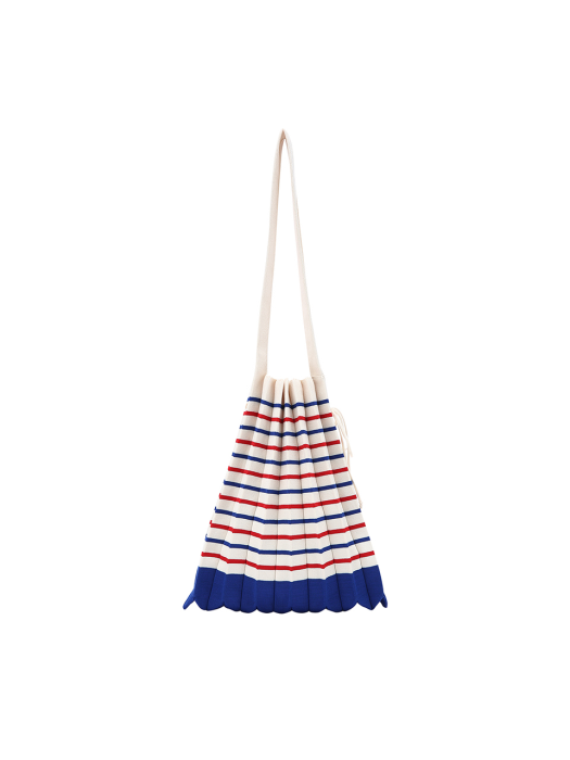 Lucky Pleats Knit M Stripe Royal Blue/Barbados Red